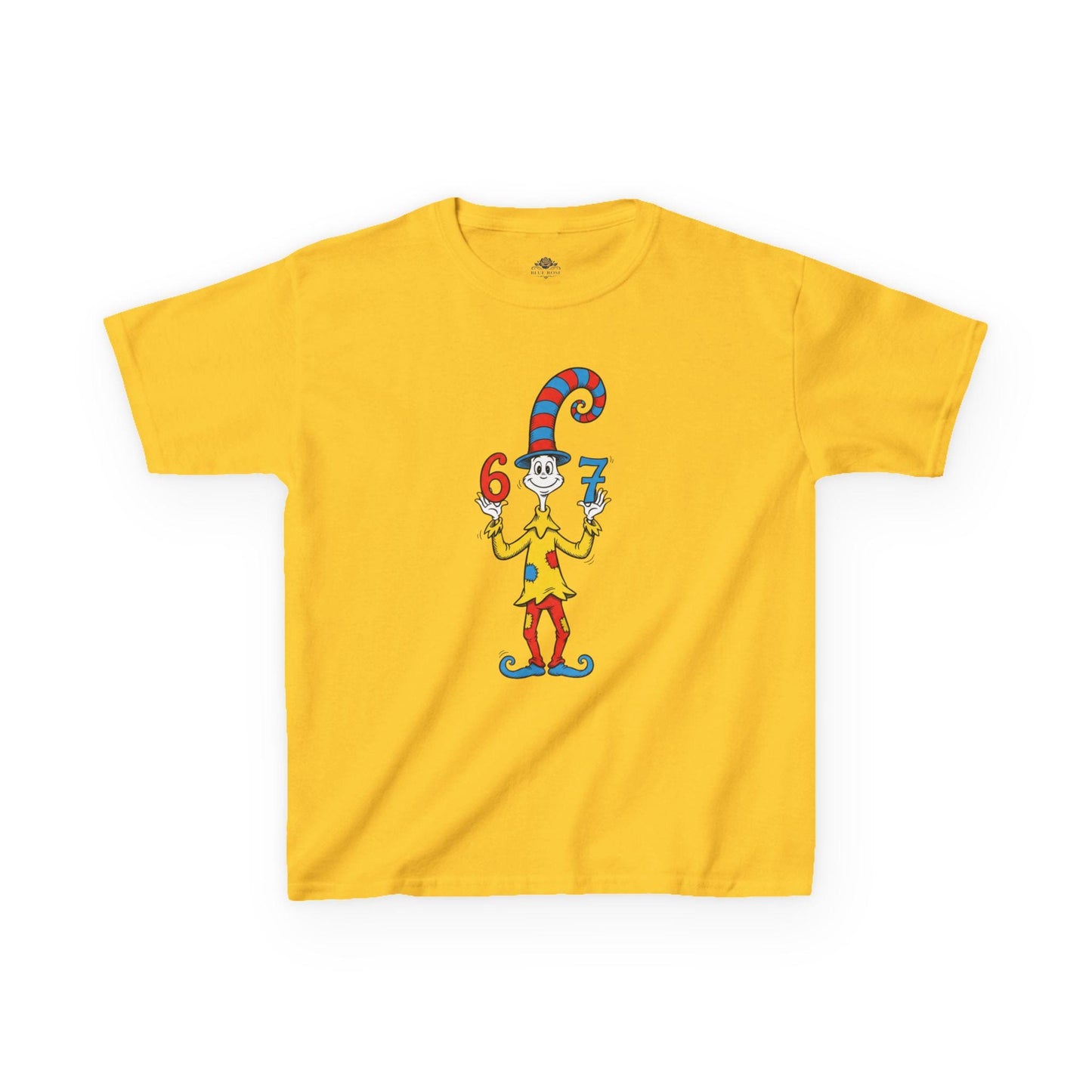 Cute Cat Illustration Kids Tee | Sizes 6-7