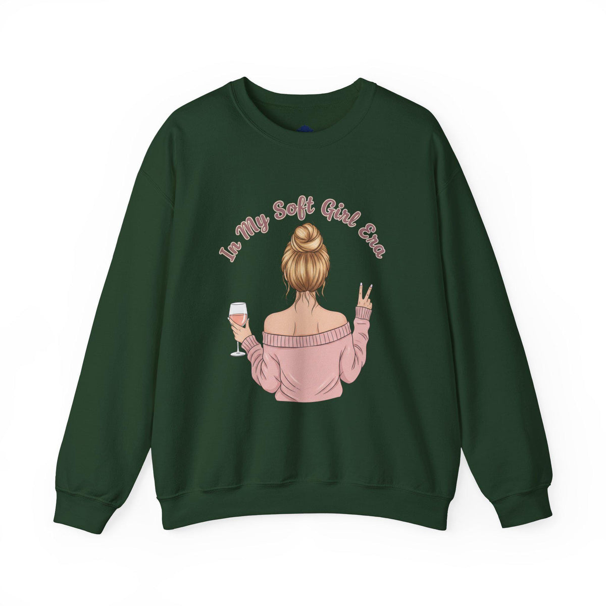 Soft Girl Wine Quote Crewneck Sweatshirt | Cute Vineyard Aesthetic