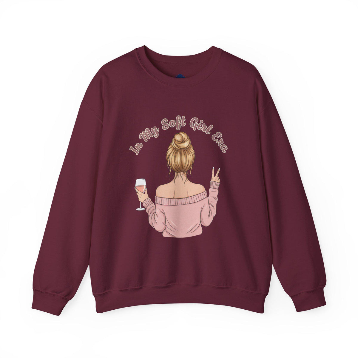 Soft Girl Wine Quote Crewneck Sweatshirt | Cute Vineyard Aesthetic