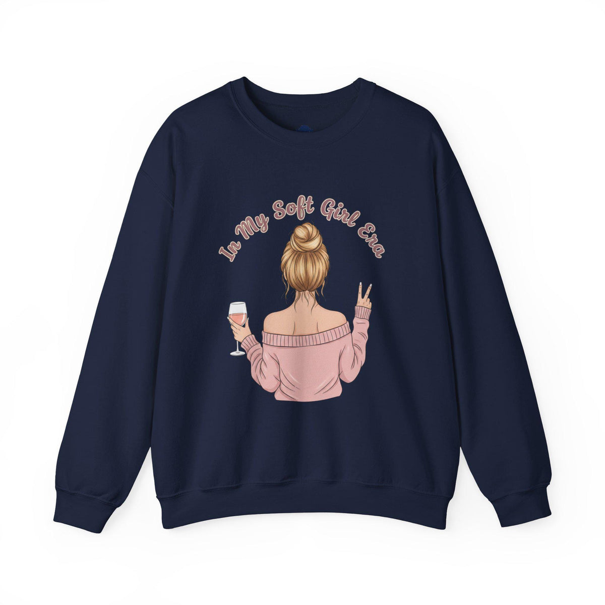 Soft Girl Wine Quote Crewneck Sweatshirt | Cute Vineyard Aesthetic