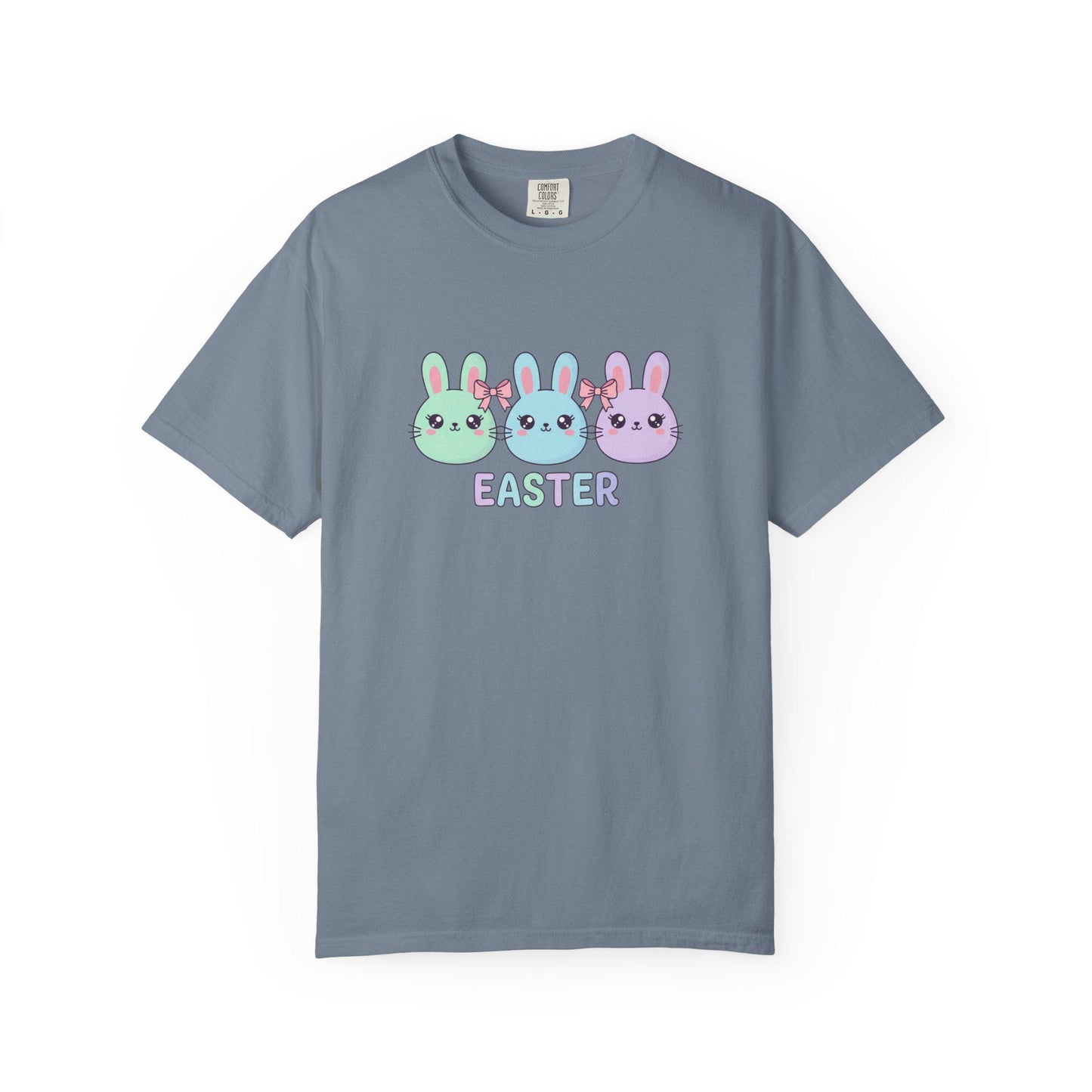 Pastel Bunny Trio Easter T-shirt | Cute Kawaii Rabbit Graphic