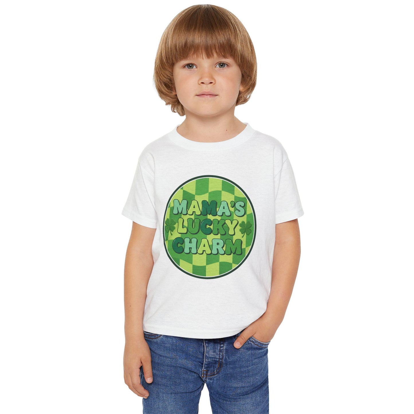 Mama's Lucky Charm Toddler T-Shirt | St. Patrick's Day Shamrock Design