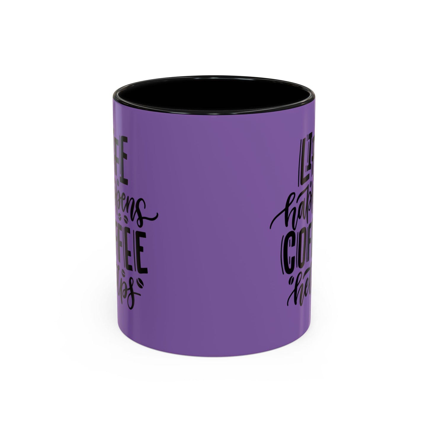 Life Happens Coffee Helps Mug | Accent Coffee Mug, Purple