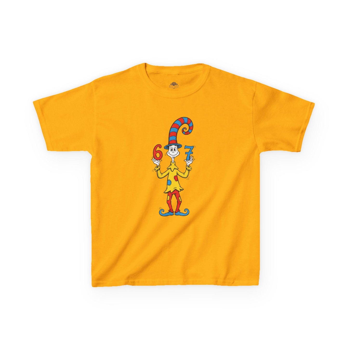 Cute Cat Illustration Kids Tee | Sizes 6-7