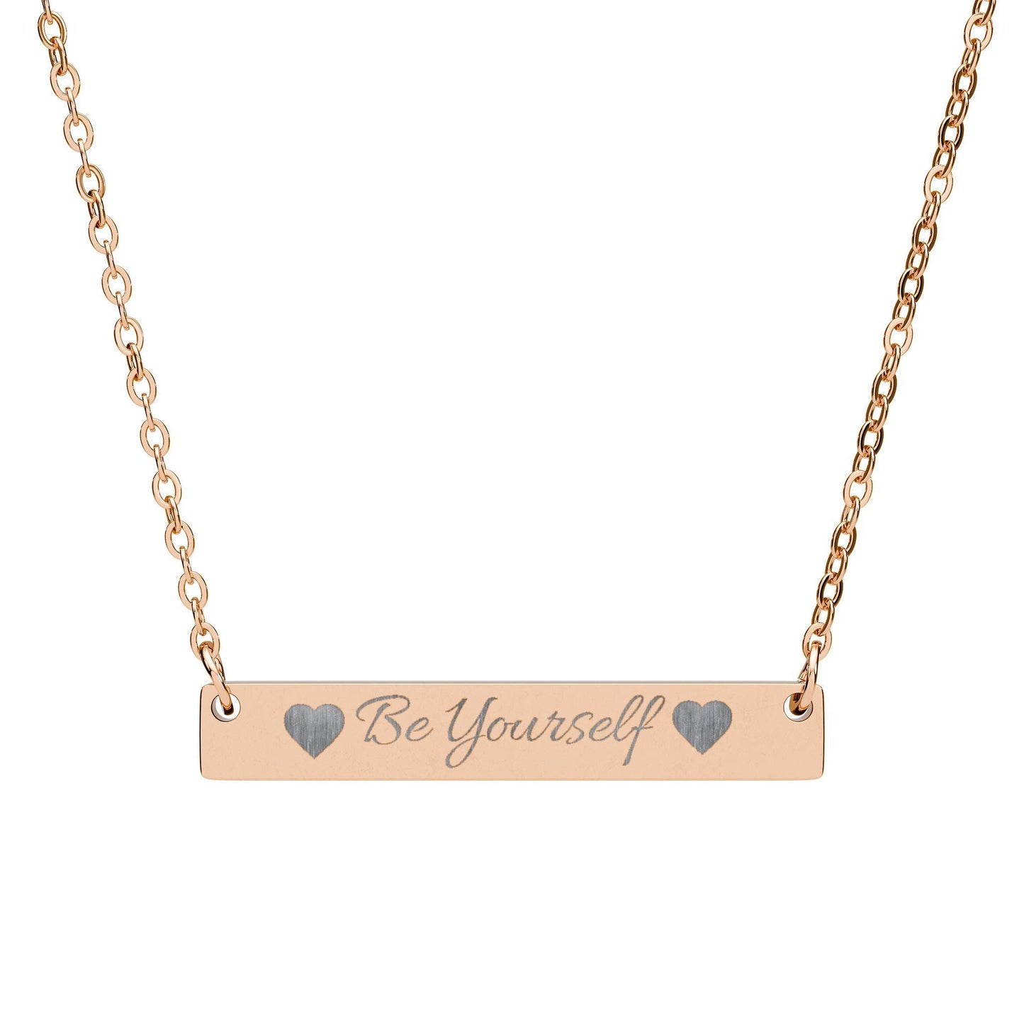 Cute Quote Engraved Horizontal Bar Necklace | Personalized Engraving