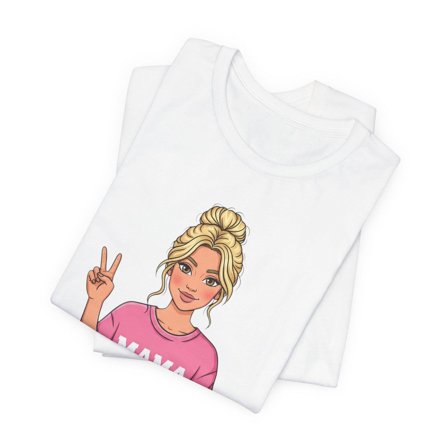 Messy Bun & Getting Stuff Done T-Shirt | meme caption font, neon outline text