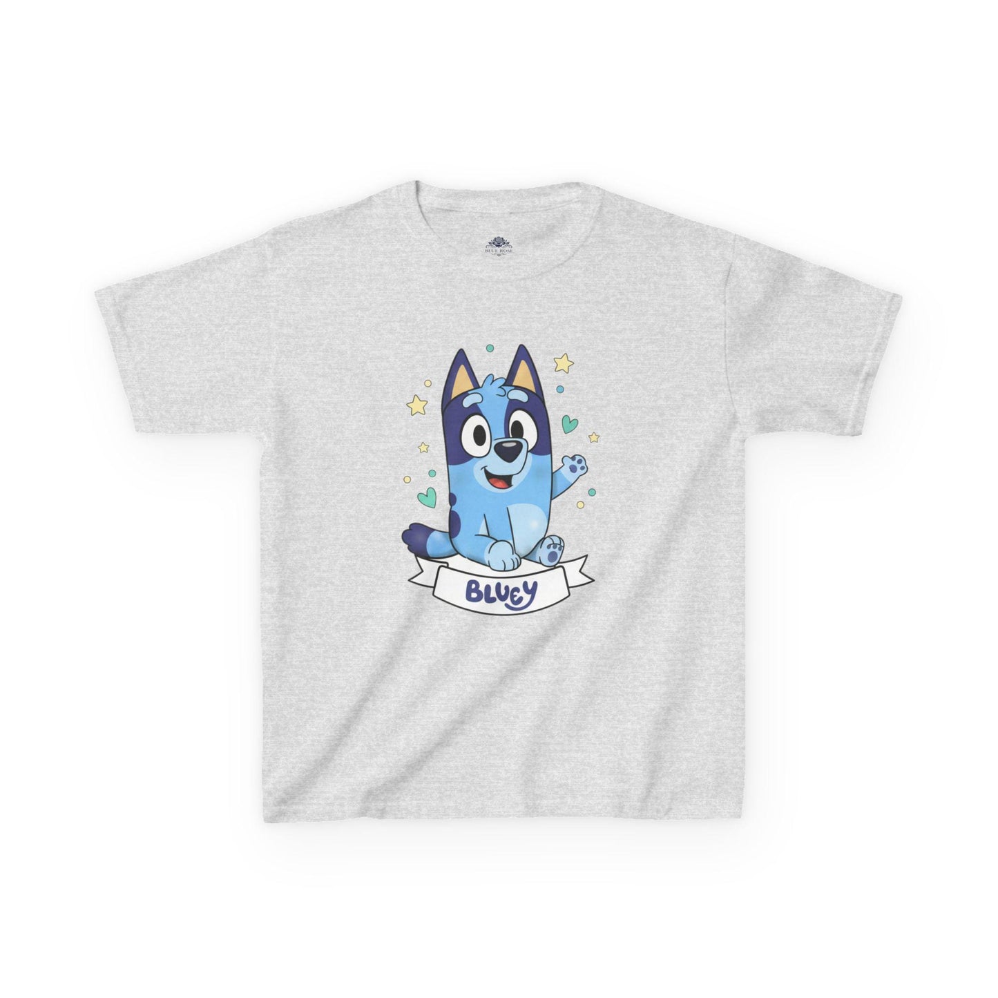 Bluey Cartoon Puppy Kids Tee | Cute Animated Dog Character, Name Banner