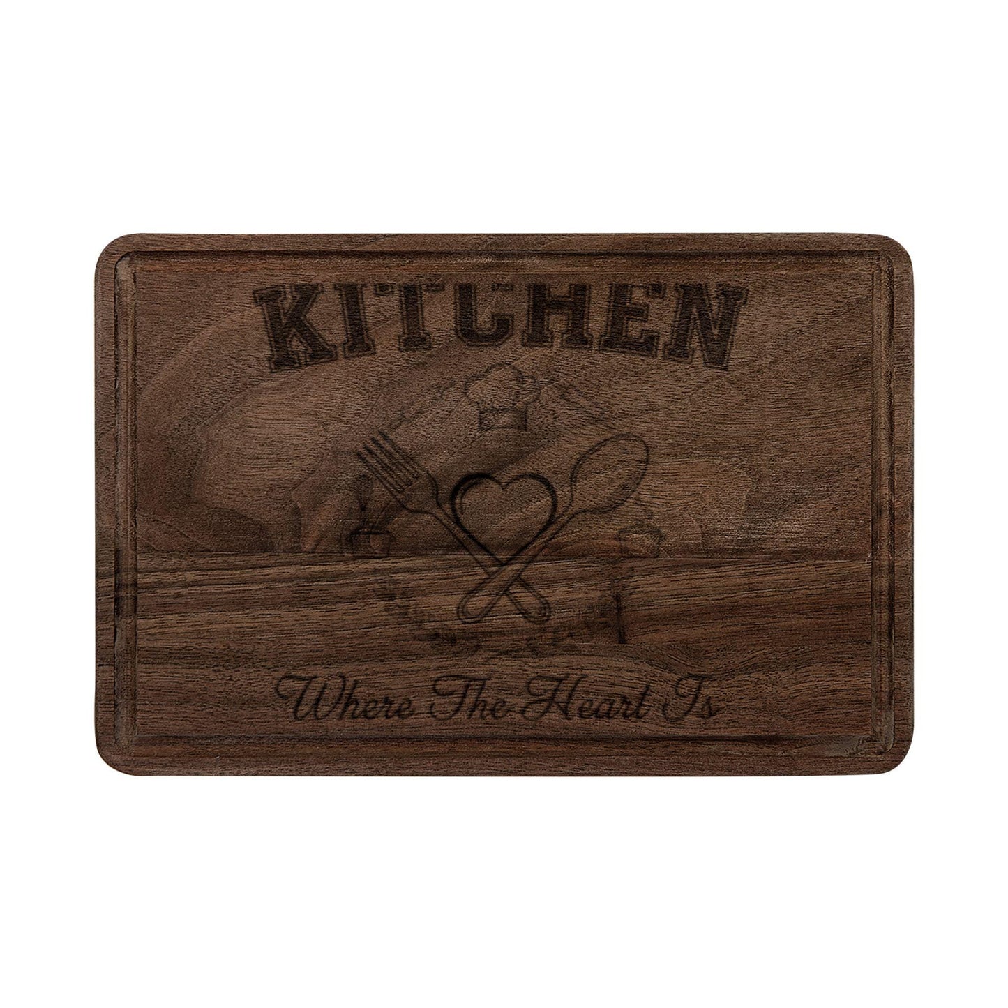 Kitchen Heart Wreath Wooden Cutting Board