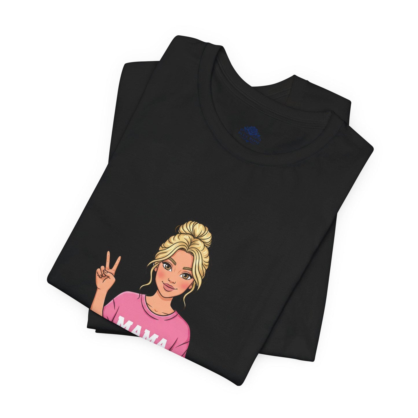 Messy Bun & Getting Stuff Done T-Shirt | meme caption font, neon outline text