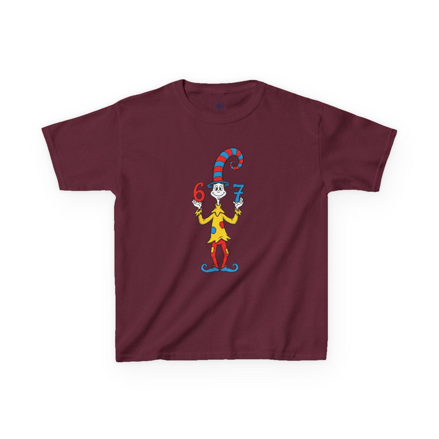Cute Cat Illustration Kids Tee | Sizes 6-7