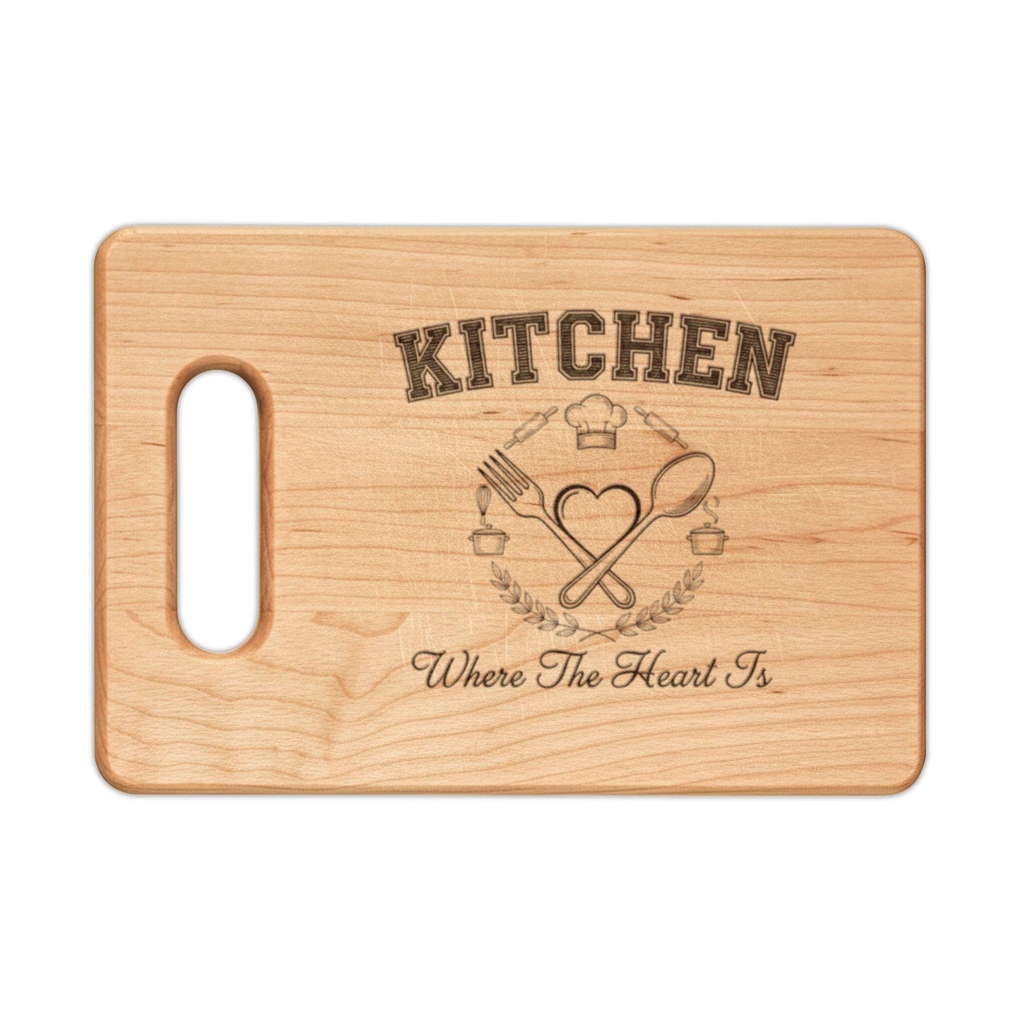 Kitchen Heart Wreath Wooden Cutting Board