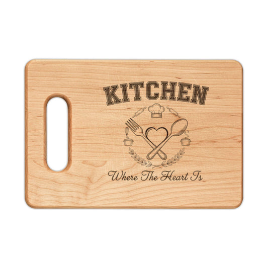 Kitchen Heart Wreath Wooden Cutting Board