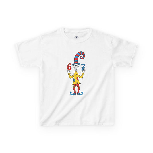 Cute Cat Illustration Kids Tee | Sizes 6-7