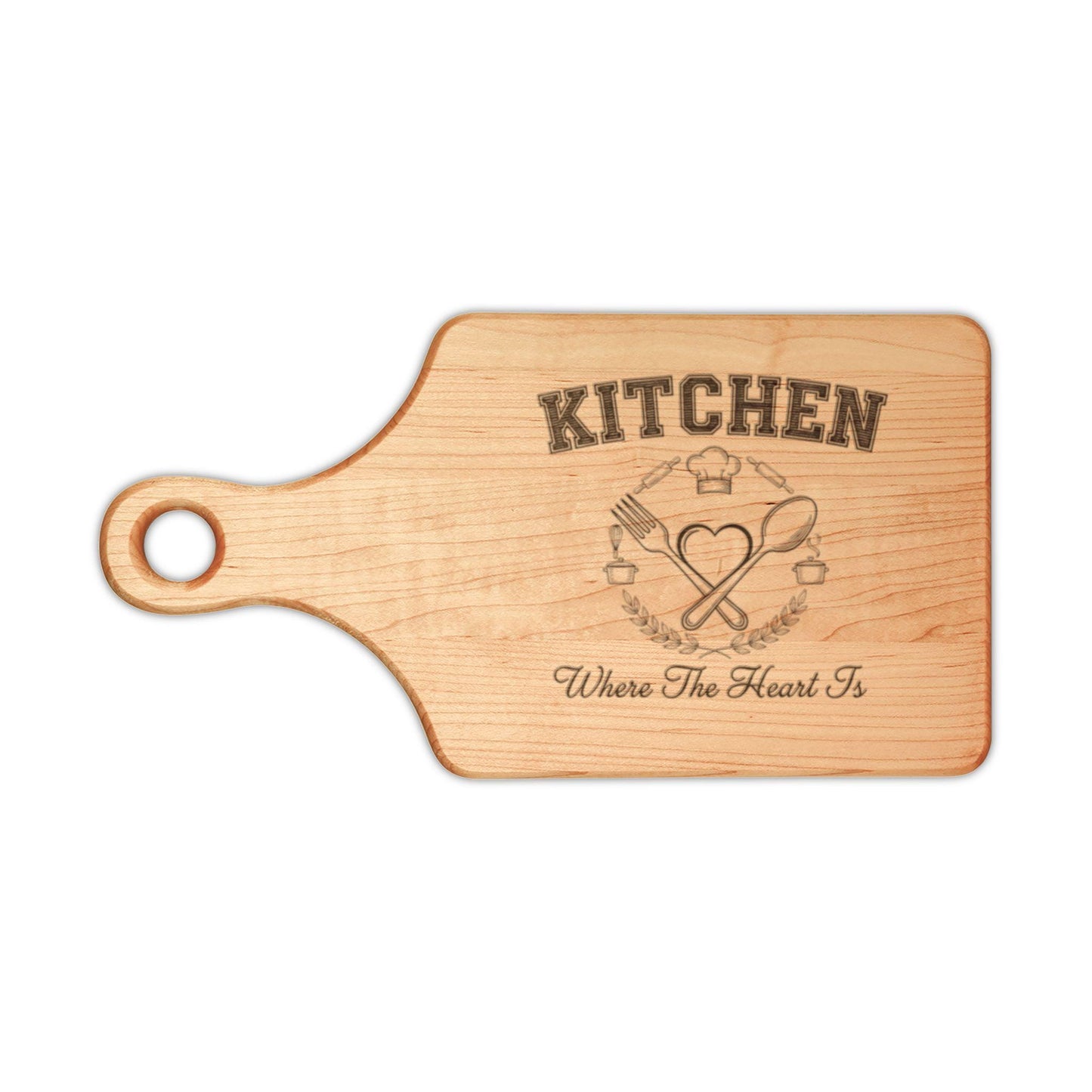 Kitchen Heart Wreath Wooden Cutting Board