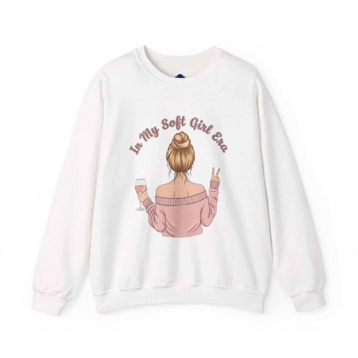 Soft Girl Wine Quote Crewneck Sweatshirt | Cute Vineyard Aesthetic