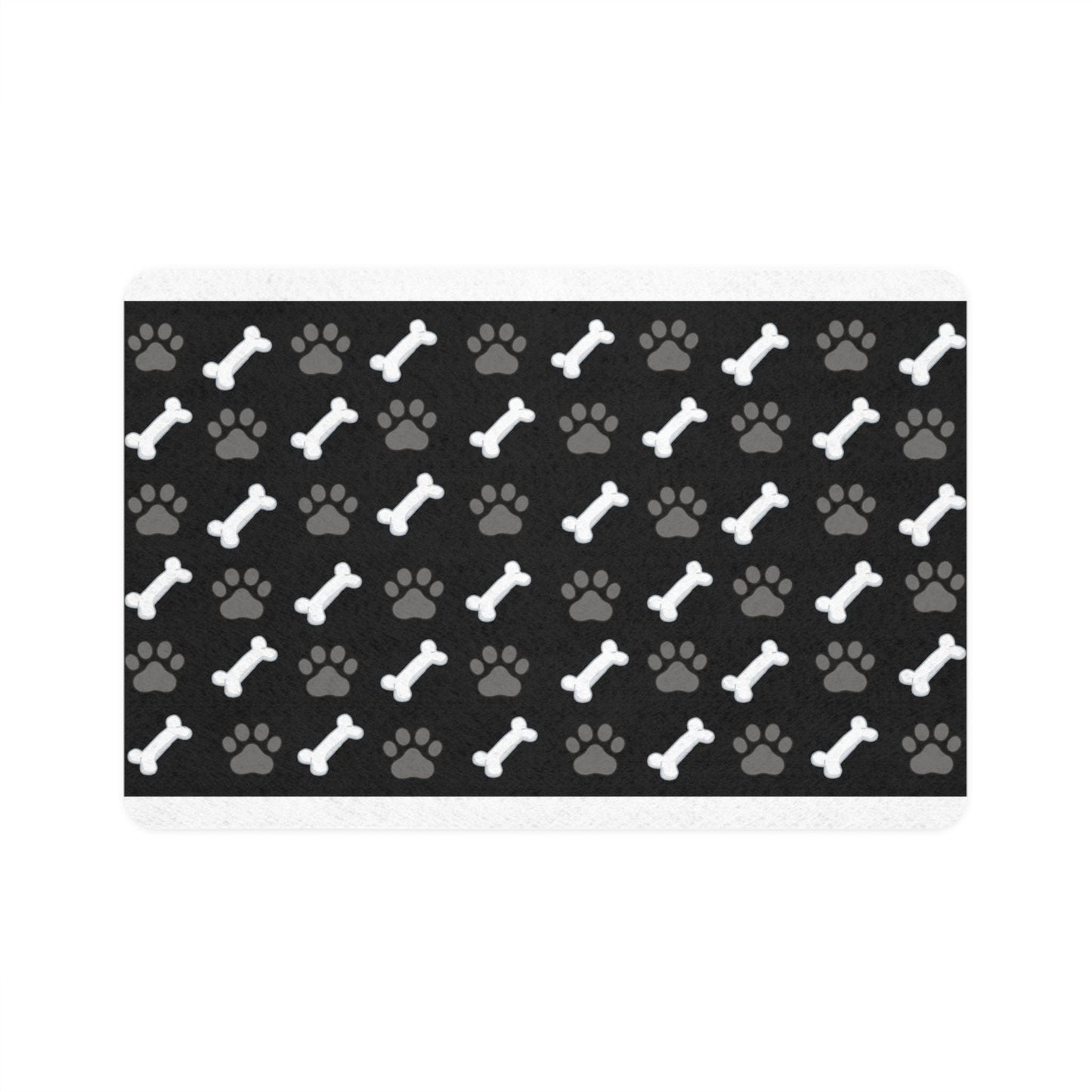 Dog Paw and Bone Pattern Pet Food Mat (12x18)