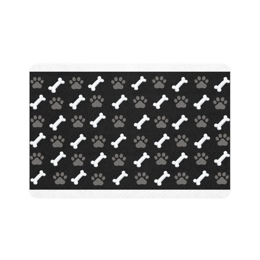 Dog Paw and Bone Pattern Pet Food Mat (12x18)