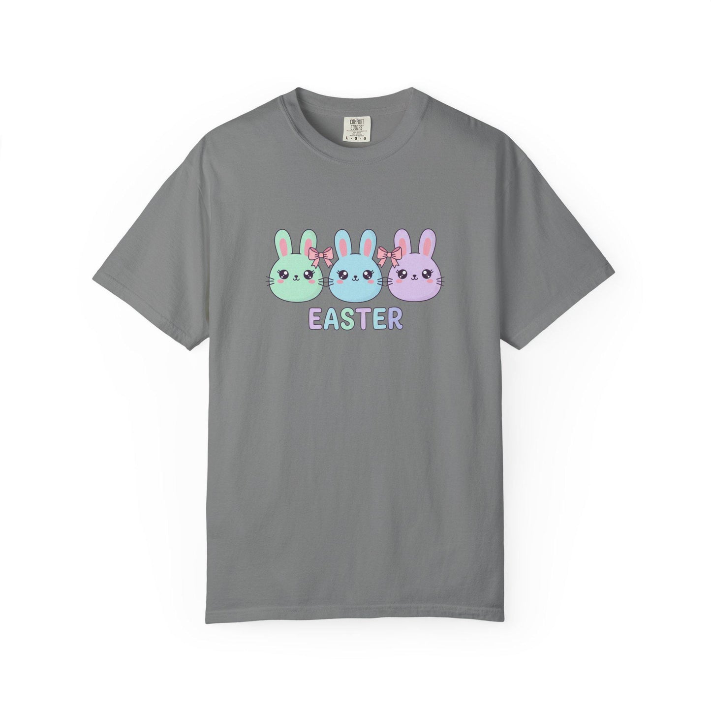 Pastel Bunny Trio Easter T-shirt | Cute Kawaii Rabbit Graphic