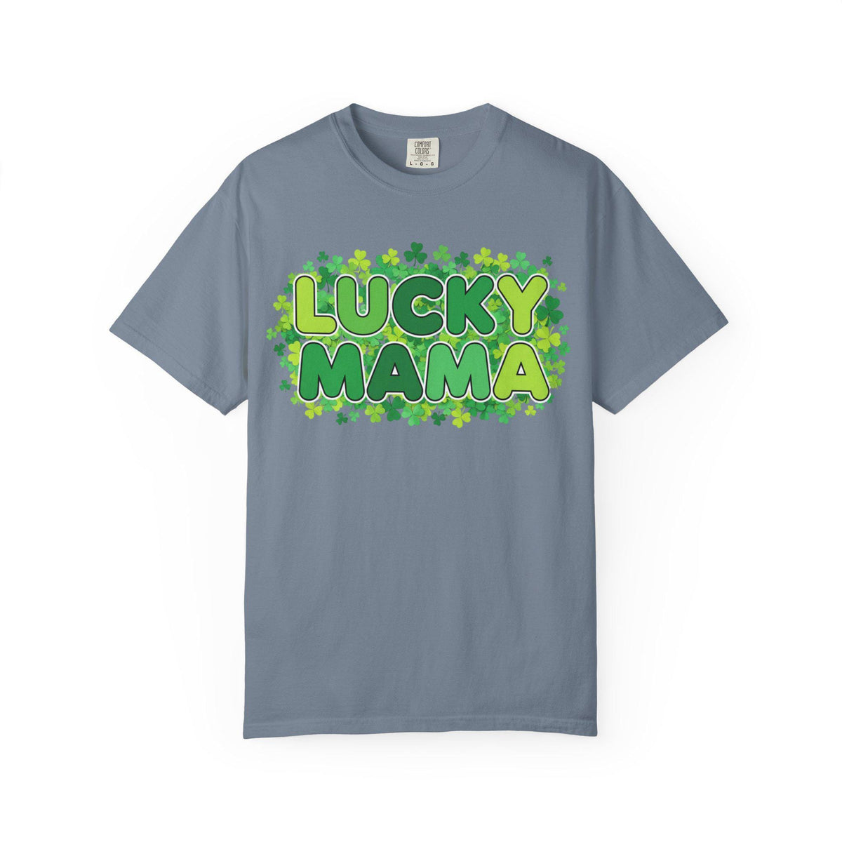 Lucky Mama T-Shirt | St. Patrick's Day shamrock graphic, green lettering