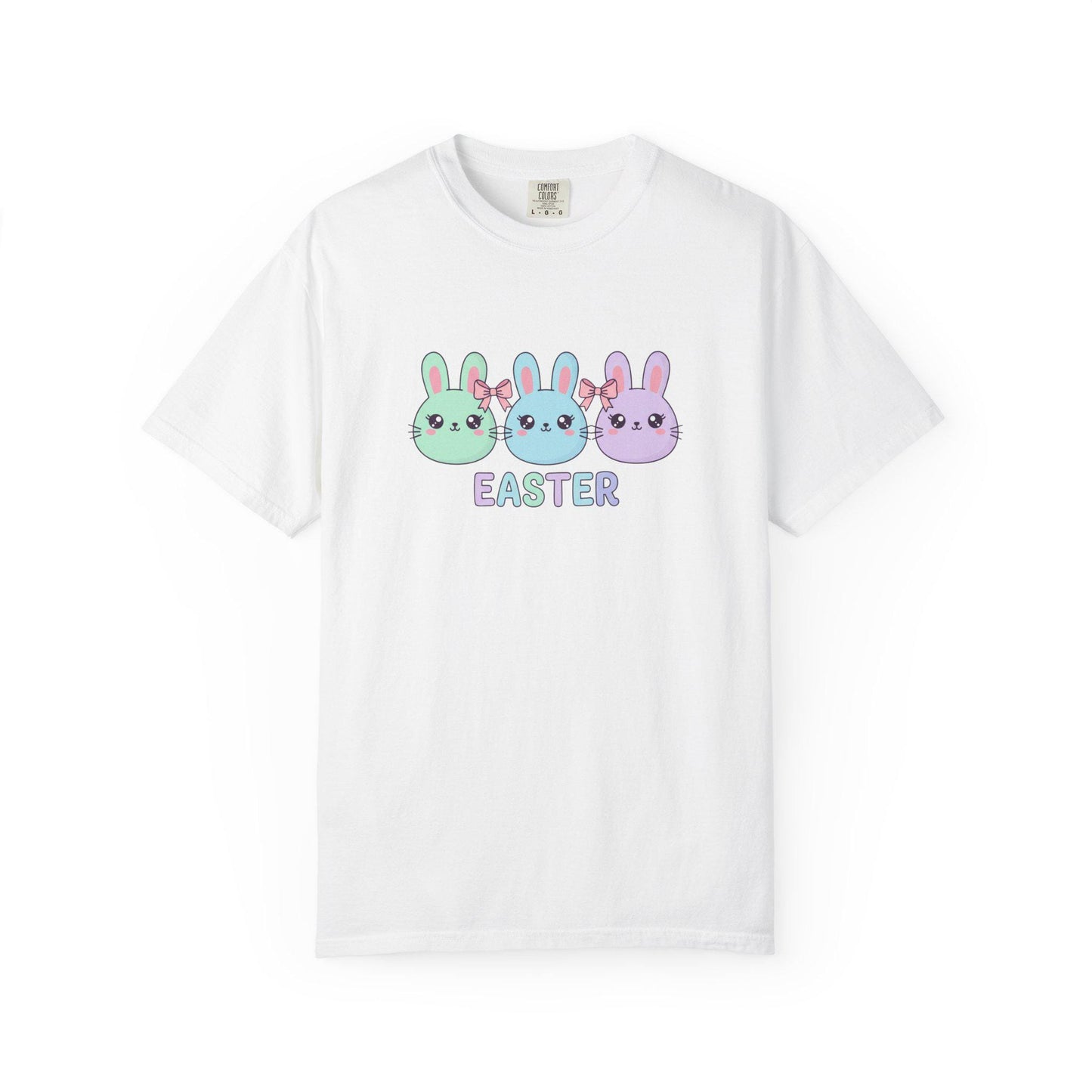 Pastel Bunny Trio Easter T-shirt | Cute Kawaii Rabbit Graphic