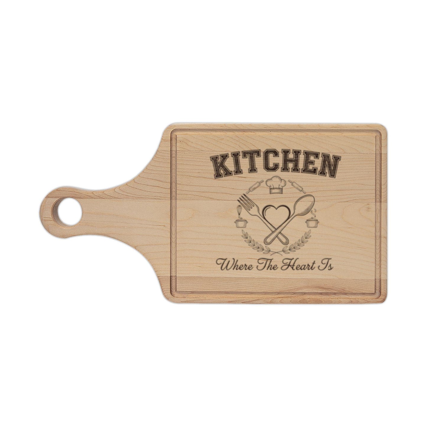 Kitchen Heart Wreath Wooden Cutting Board