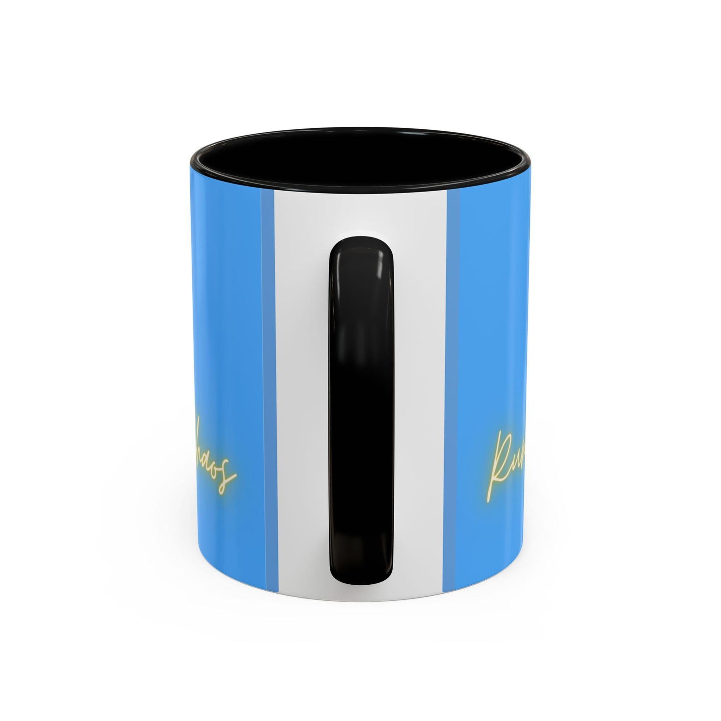 Caffeinated Battery Icon Mug | Coffee Cup, Neon Script "Powered by Caffeine"