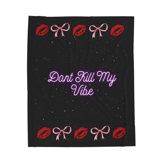 Velveteen Plush Blanket velveteen plush blanket with bows, cozy warm vibe