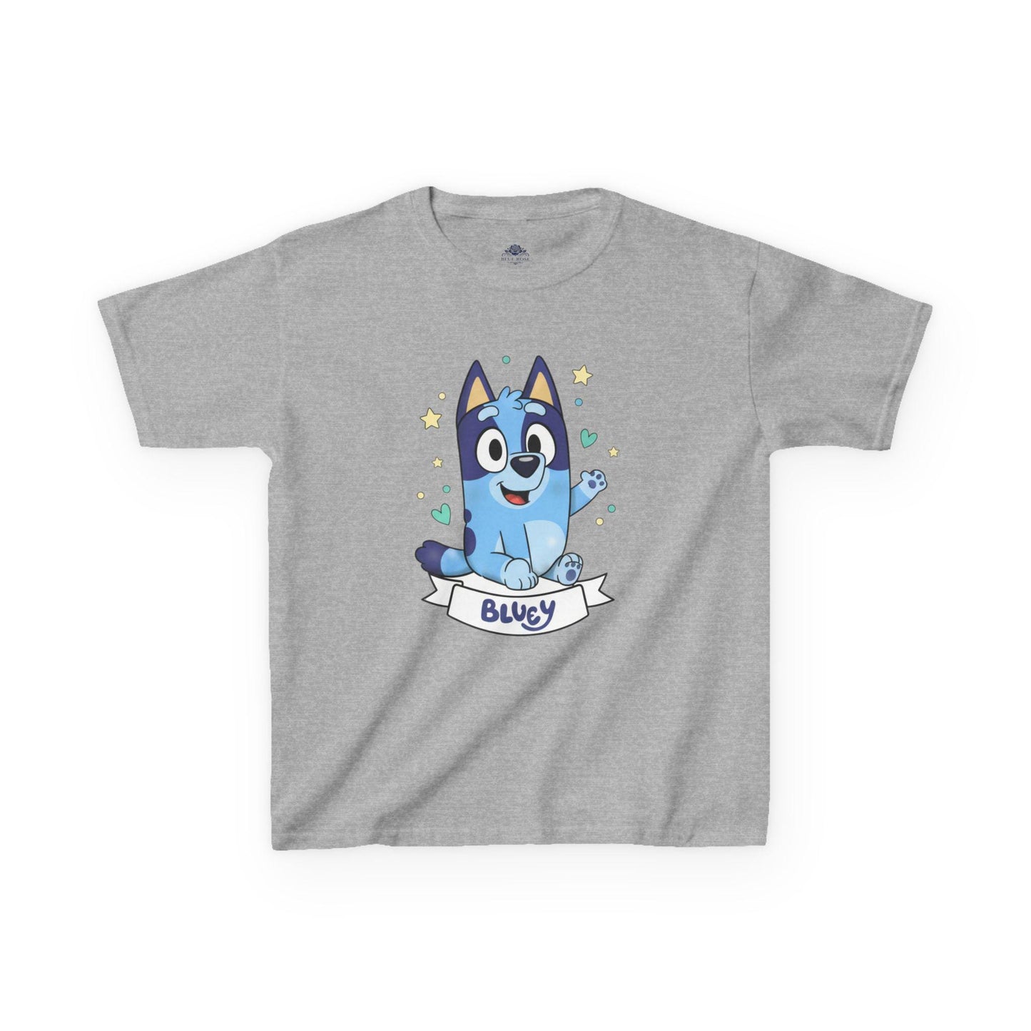 Bluey Cartoon Puppy Kids Tee | Cute Animated Dog Character, Name Banner