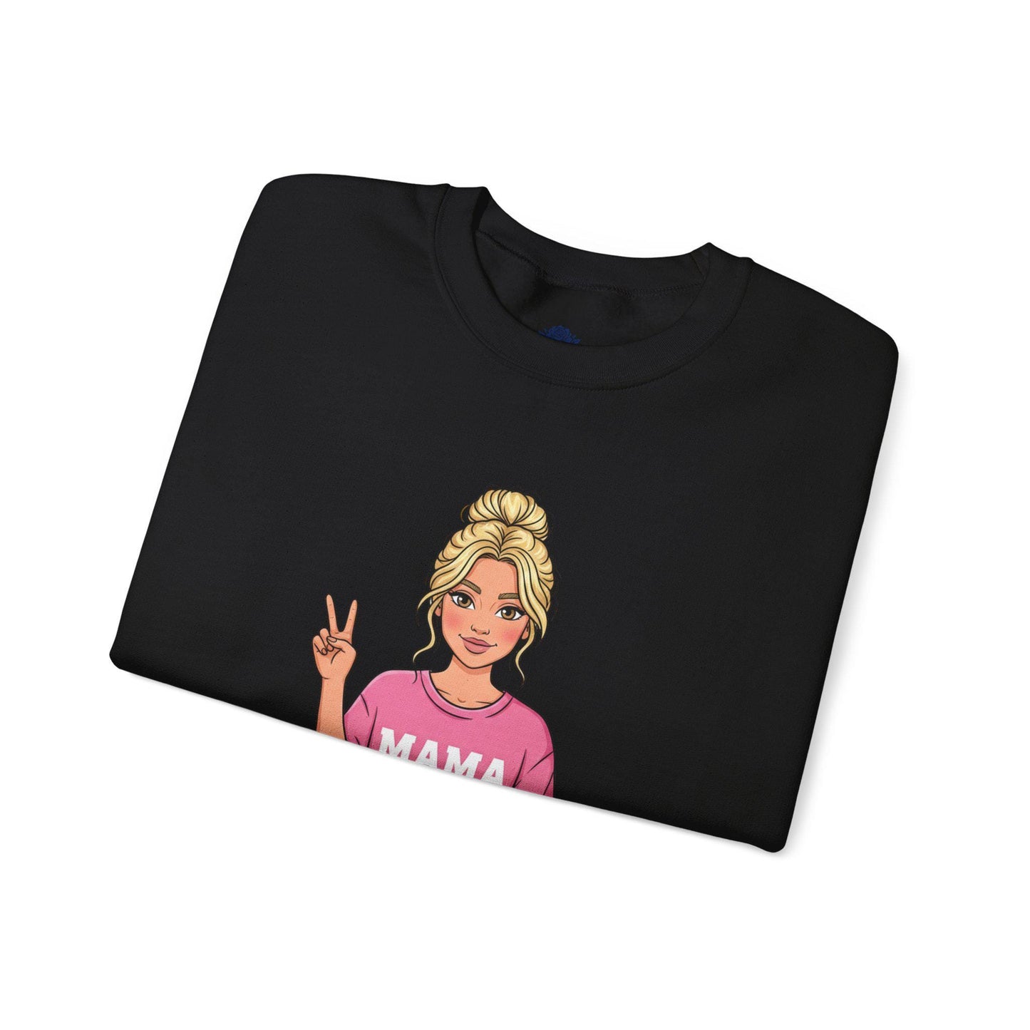 Messy Bun & Getting Stuff Done Sweatshirt | neon outline text, meme caption font