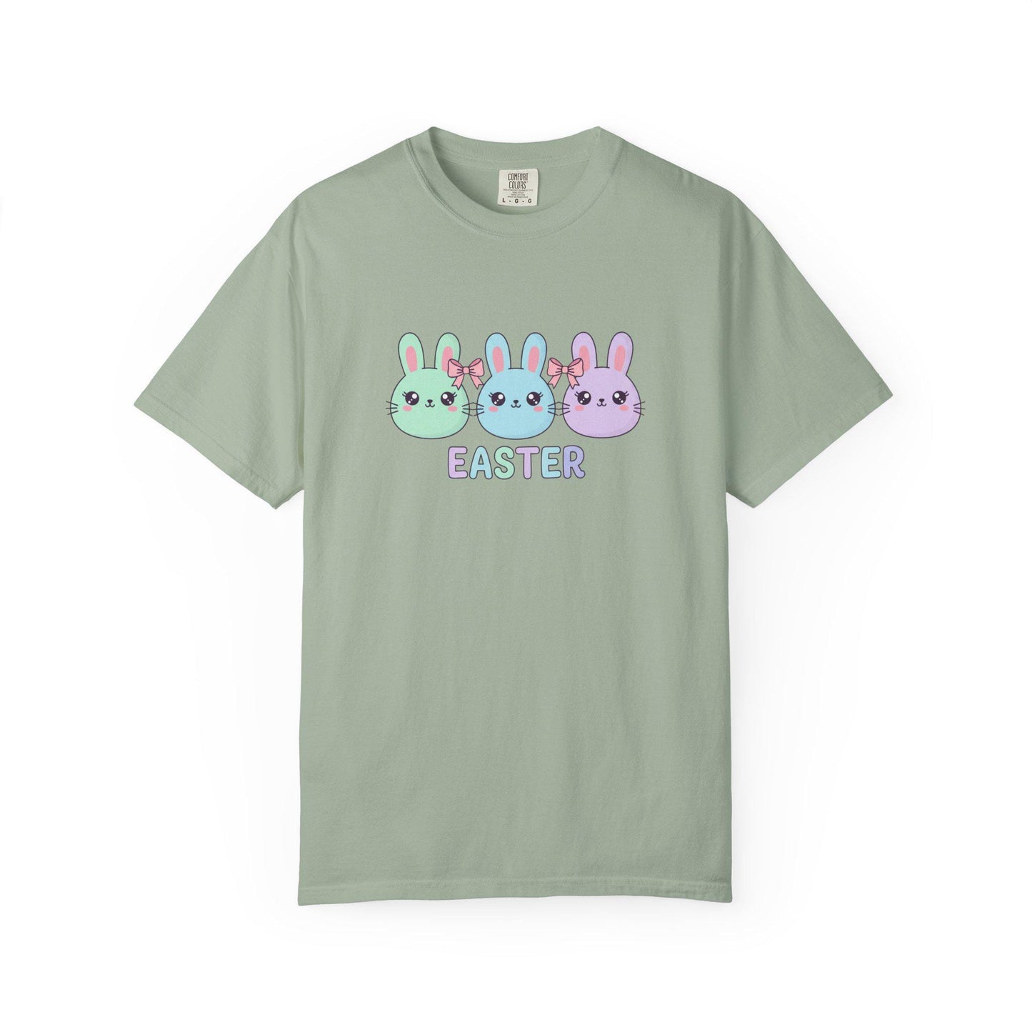 Pastel Bunny Trio Easter T-shirt | Cute Kawaii Rabbit Graphic