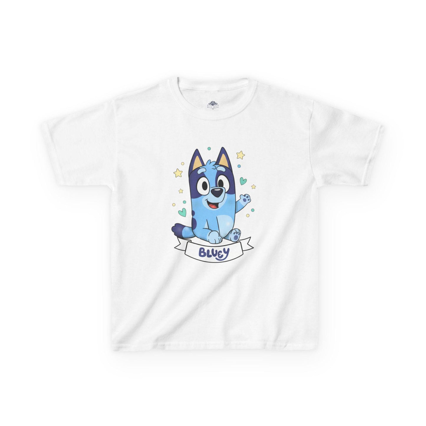 Bluey Cartoon Puppy Kids Tee | Cute Animated Dog Character, Name Banner