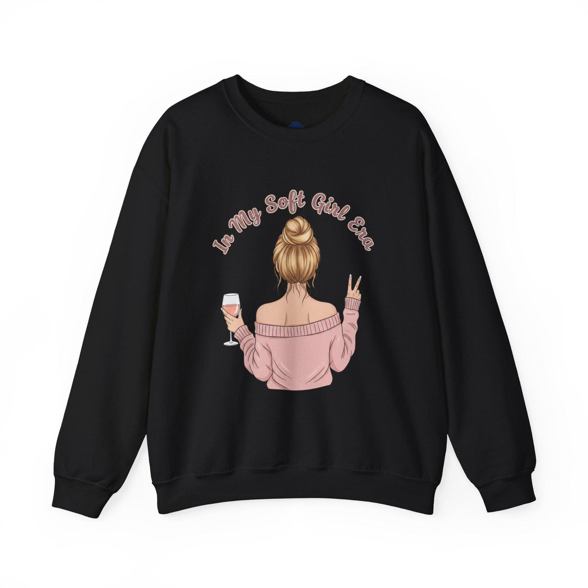 Soft Girl Wine Quote Crewneck Sweatshirt | Cute Vineyard Aesthetic