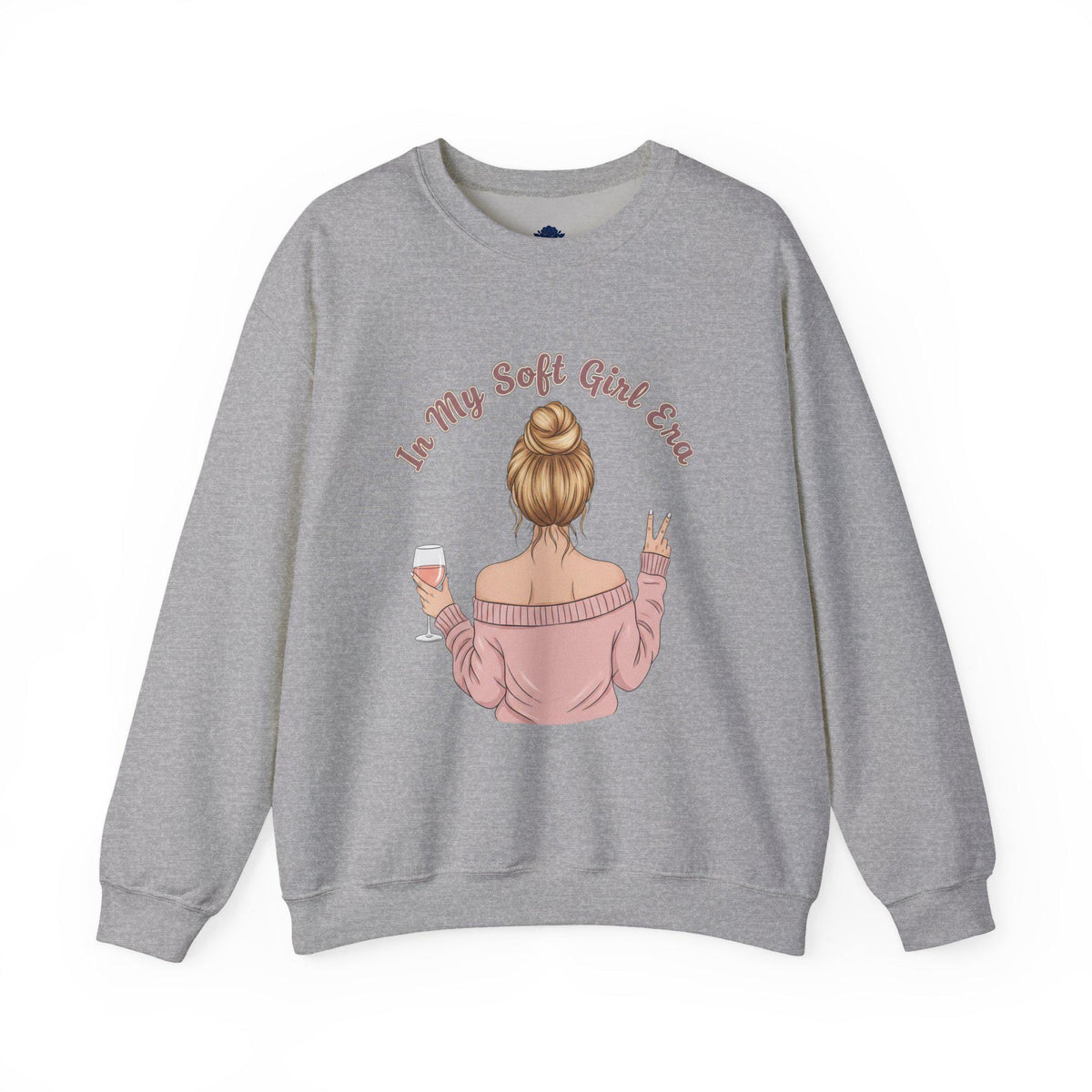 Soft Girl Wine Quote Crewneck Sweatshirt | Cute Vineyard Aesthetic