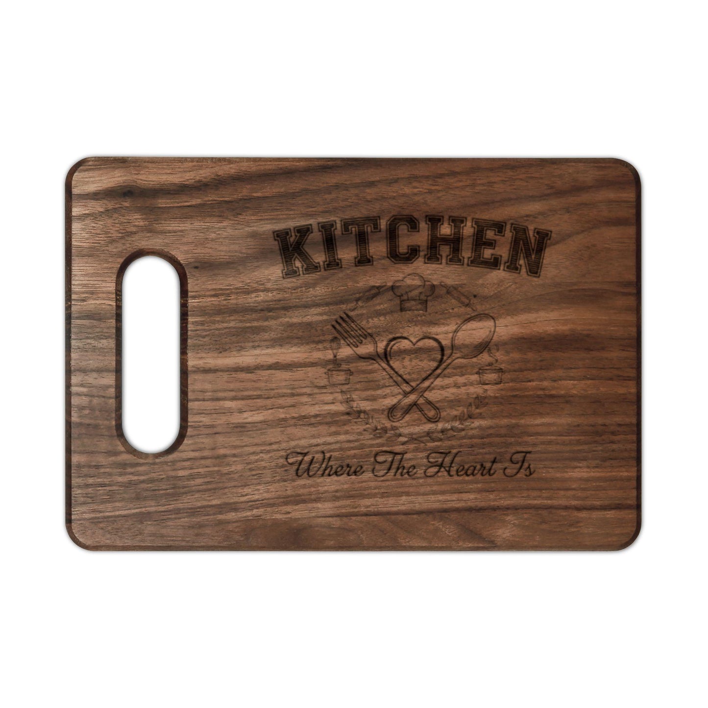 Kitchen Heart Wreath Wooden Cutting Board