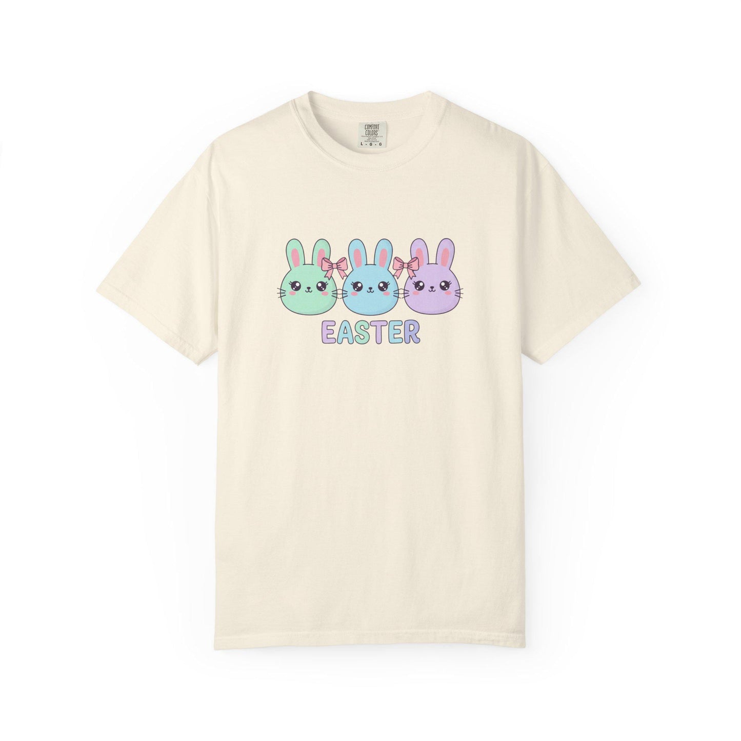 Pastel Bunny Trio Easter T-shirt | Cute Kawaii Rabbit Graphic