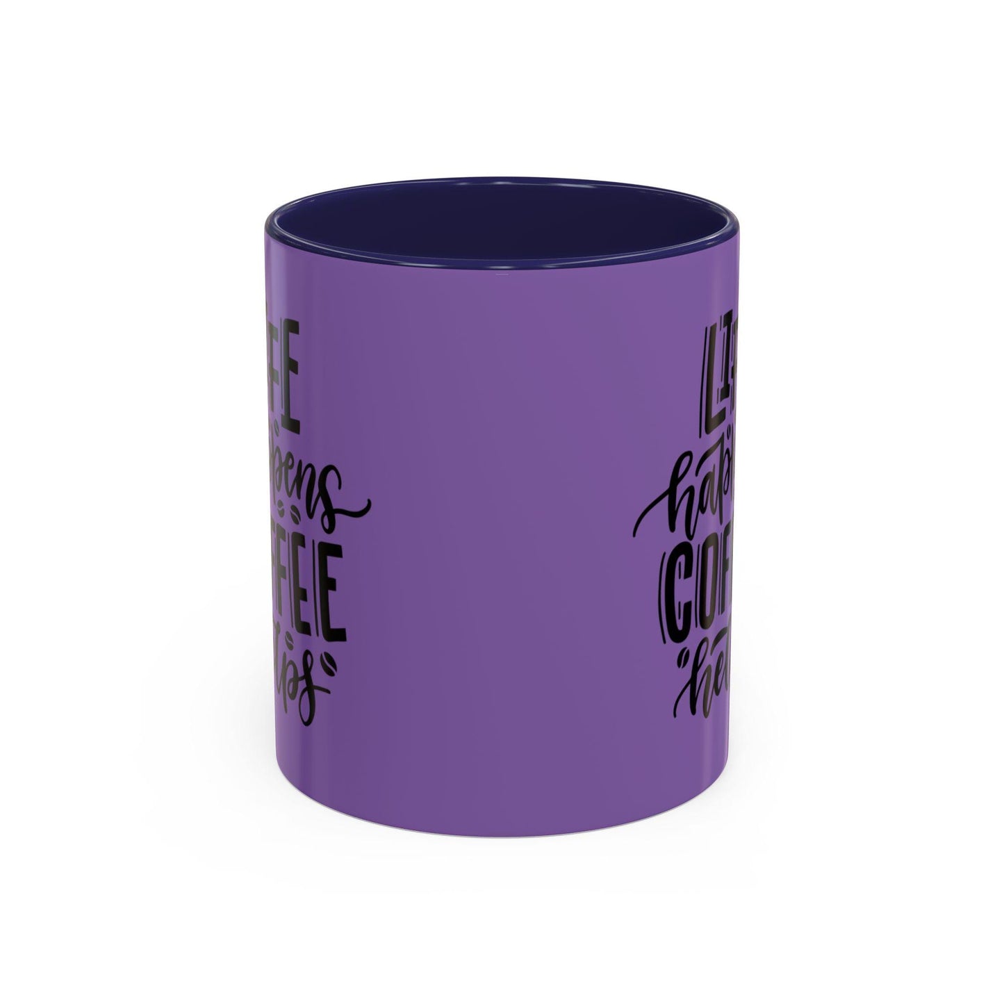 Life Happens Coffee Helps Mug | Accent Coffee Mug, Purple