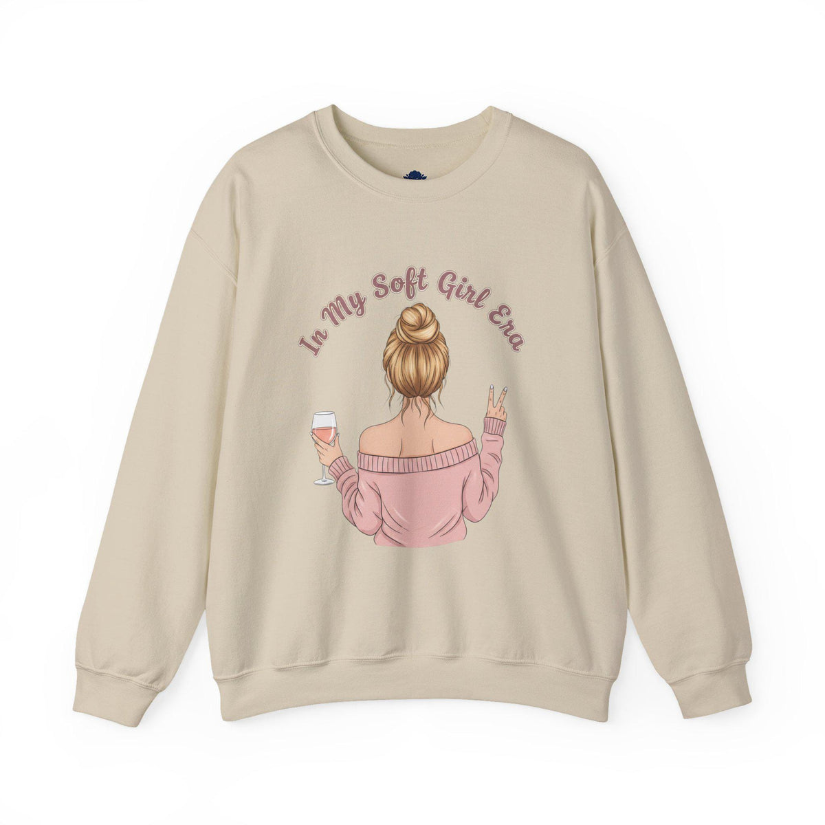 Soft Girl Wine Quote Crewneck Sweatshirt | Cute Vineyard Aesthetic
