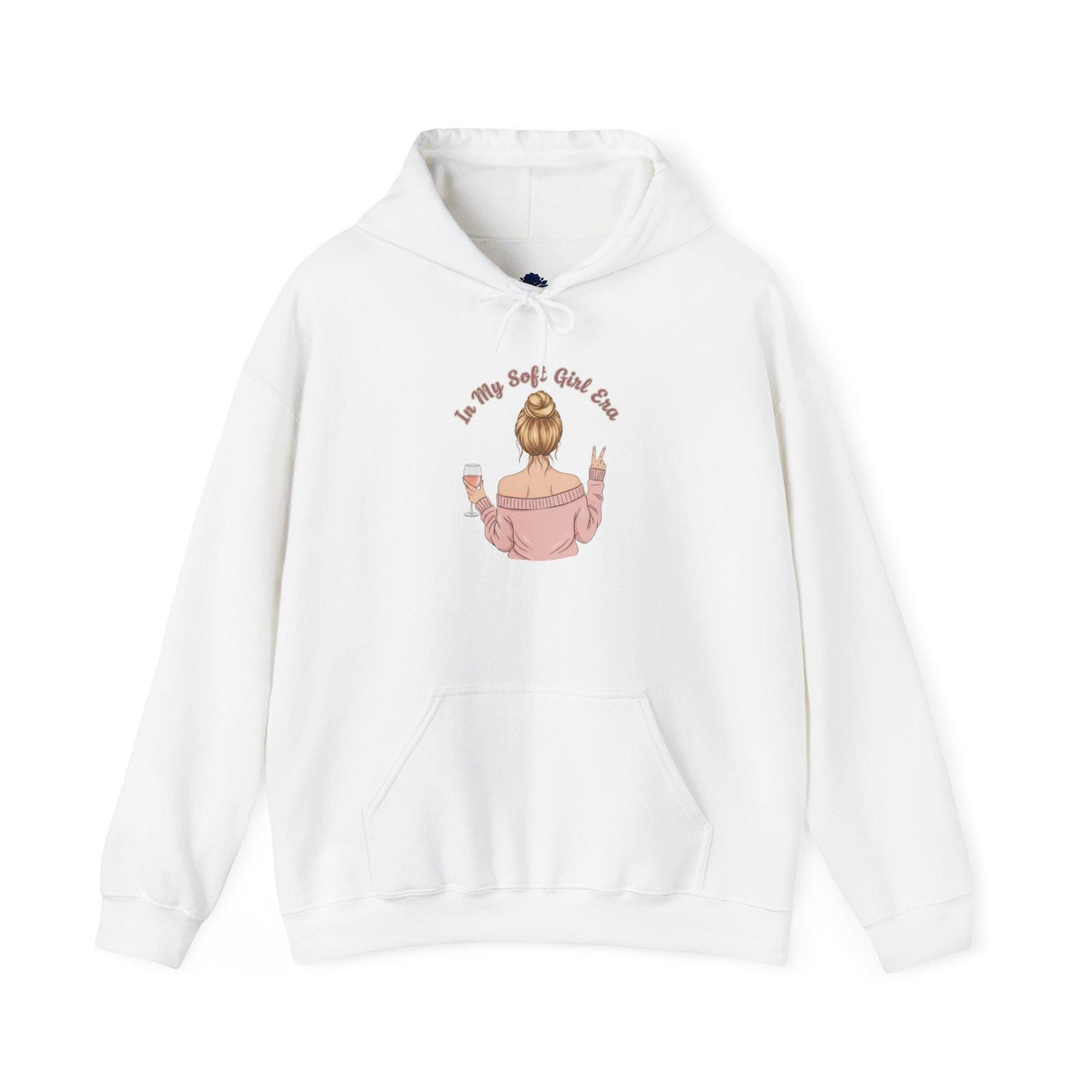 Soft Girl Wine Quote Hoodie | Cute Feminine Aesthetic, Pastel Text