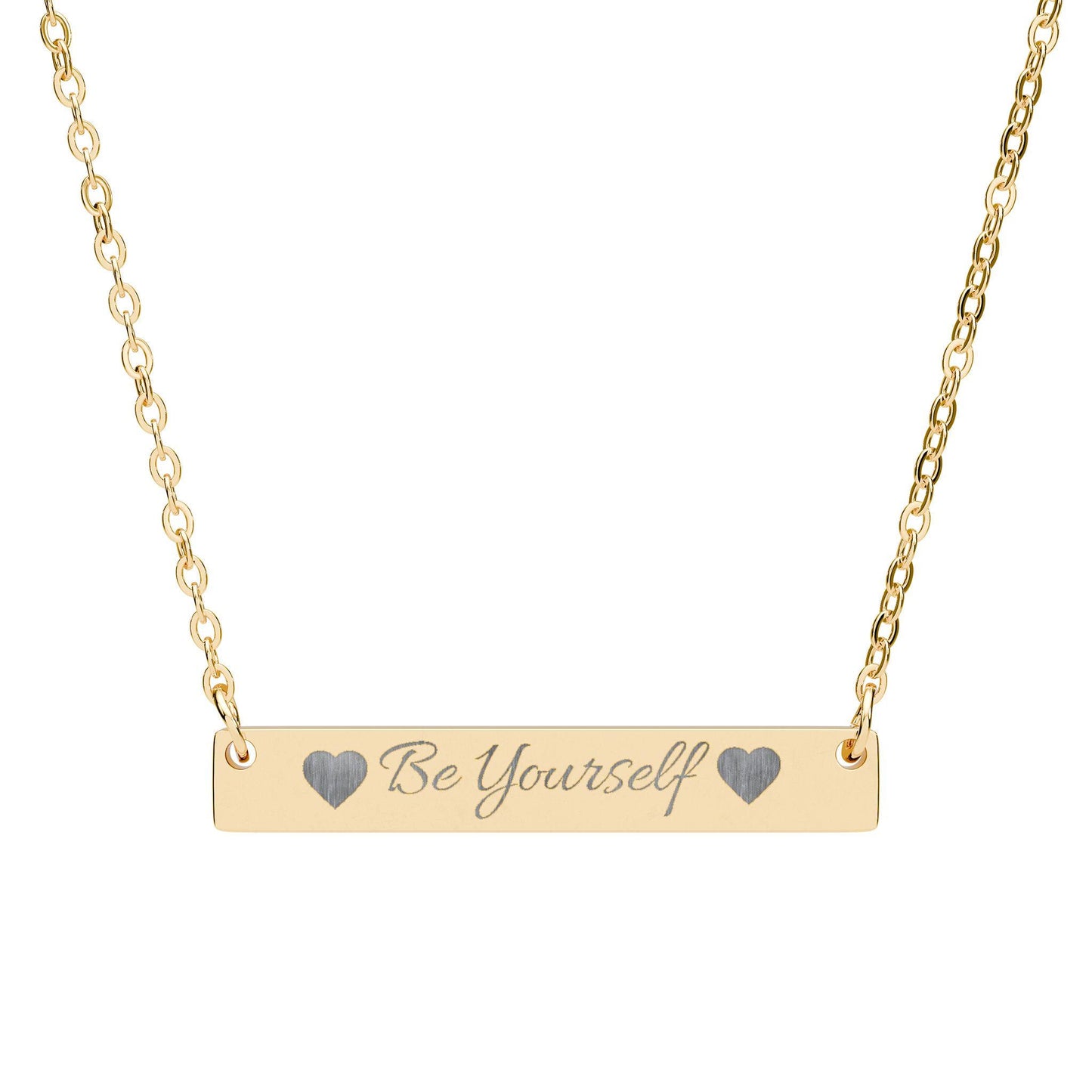 Cute Quote Engraved Horizontal Bar Necklace | Personalized Engraving