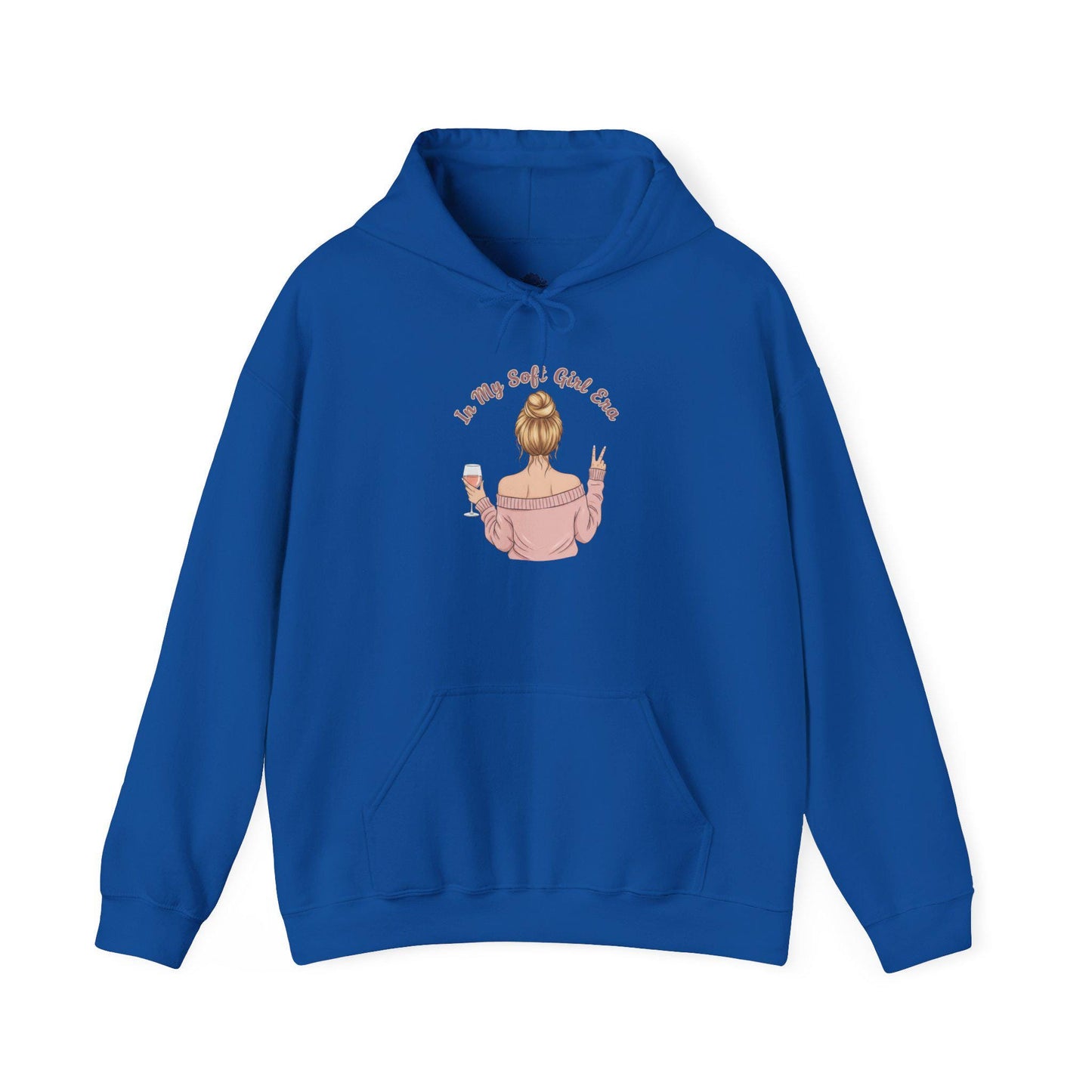 Soft Girl Wine Quote Hoodie | Cute Feminine Aesthetic, Pastel Text