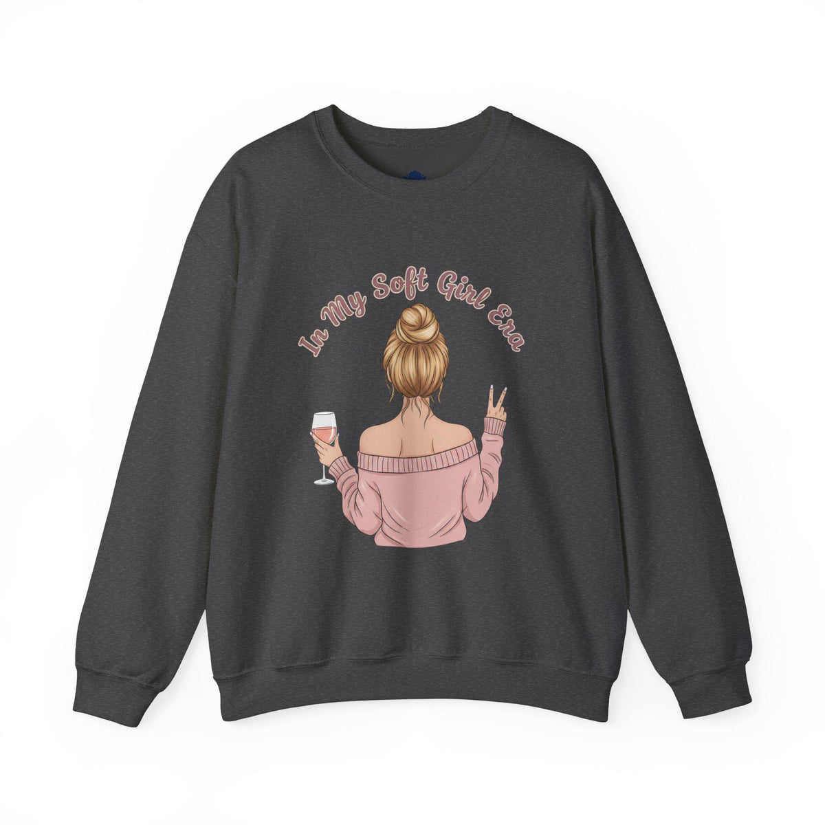 Soft Girl Wine Quote Crewneck Sweatshirt | Cute Vineyard Aesthetic