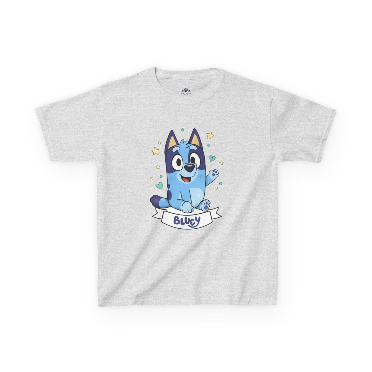 Bluey Cartoon Puppy Kids Tee | Cute Animated Dog Character, Name Banner
